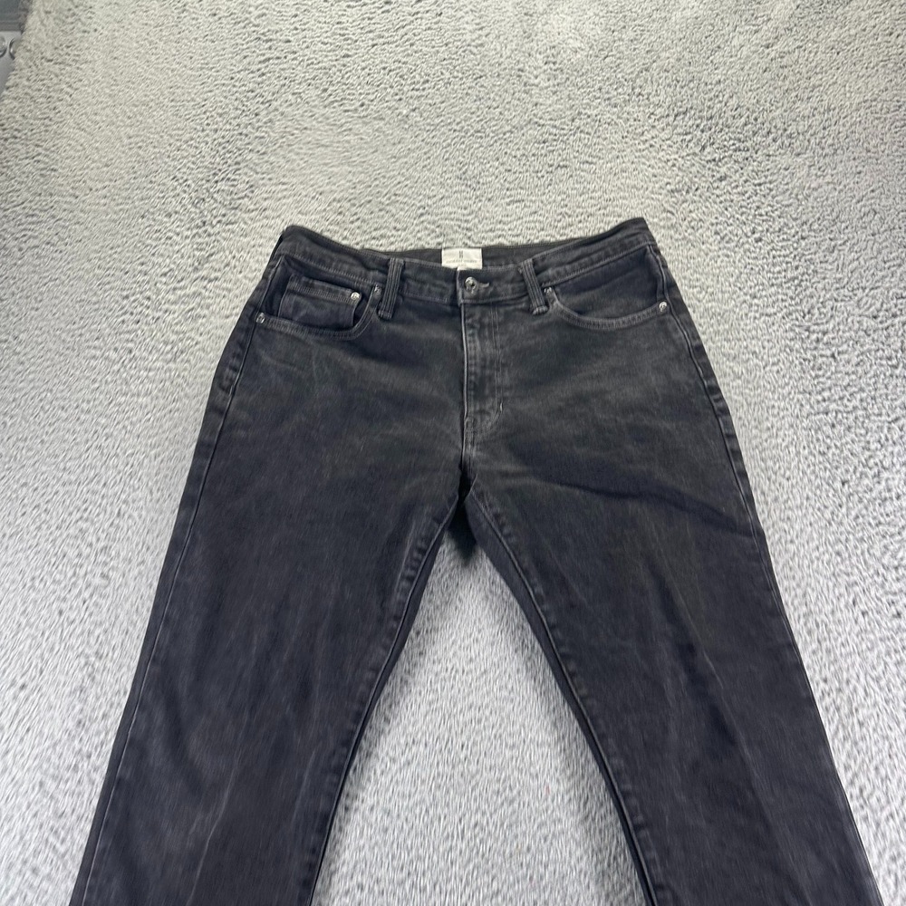 Mutual Weave Jeans Mens 34x30 Black Cotton Denim Tapered Workwear Faded Travel - Picture 2 of 9